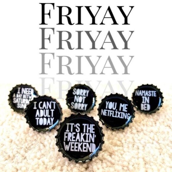 Funny Magnet Set With Weekend-Themed Quotes In Tin Box - Picture 4 of 4